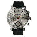 Men's Chronograph Sport Watch W Silver Dial & Tire Tread Strap